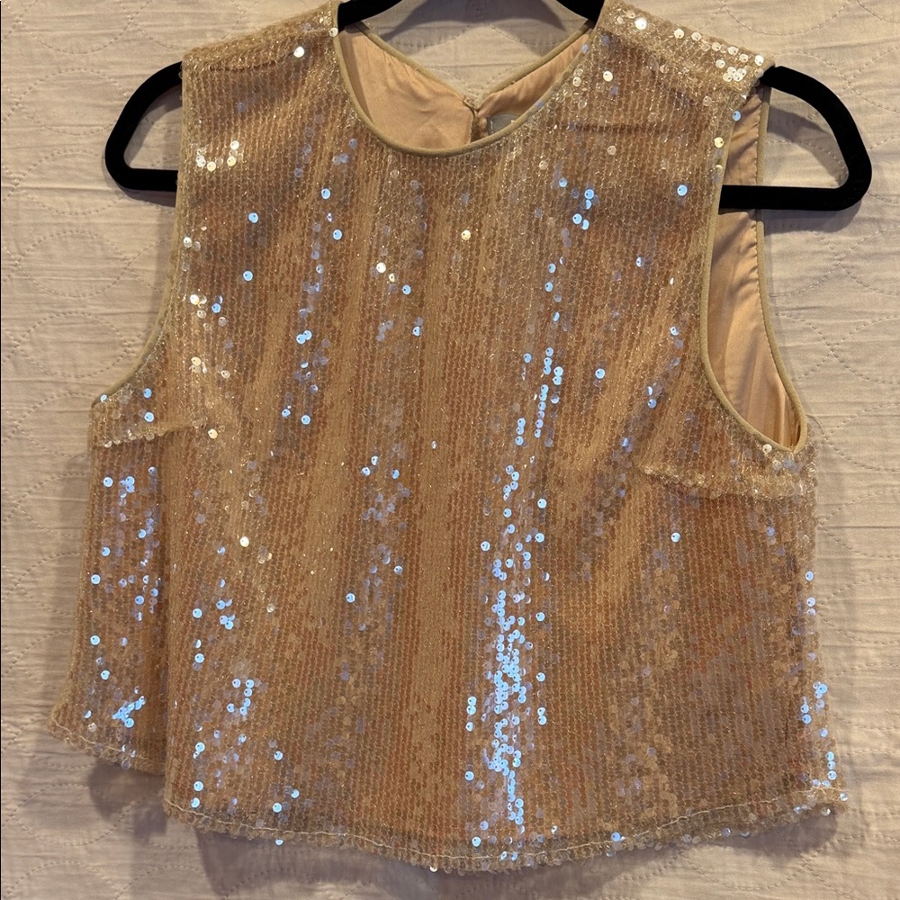 Sleeveless Sequin Tank Top